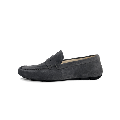 LAILE Matte Nubuck Penny Moc Toe Slip-On Driving Loafers