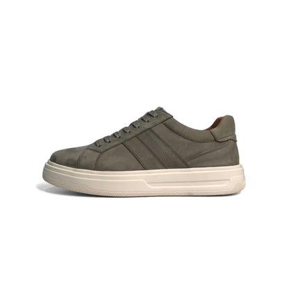 LAILE Matte Nubuck Perforated Stripe Platform Sneakers