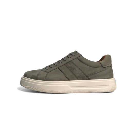 LAILE Matte Nubuck Perforated Stripe Platform Sneakers