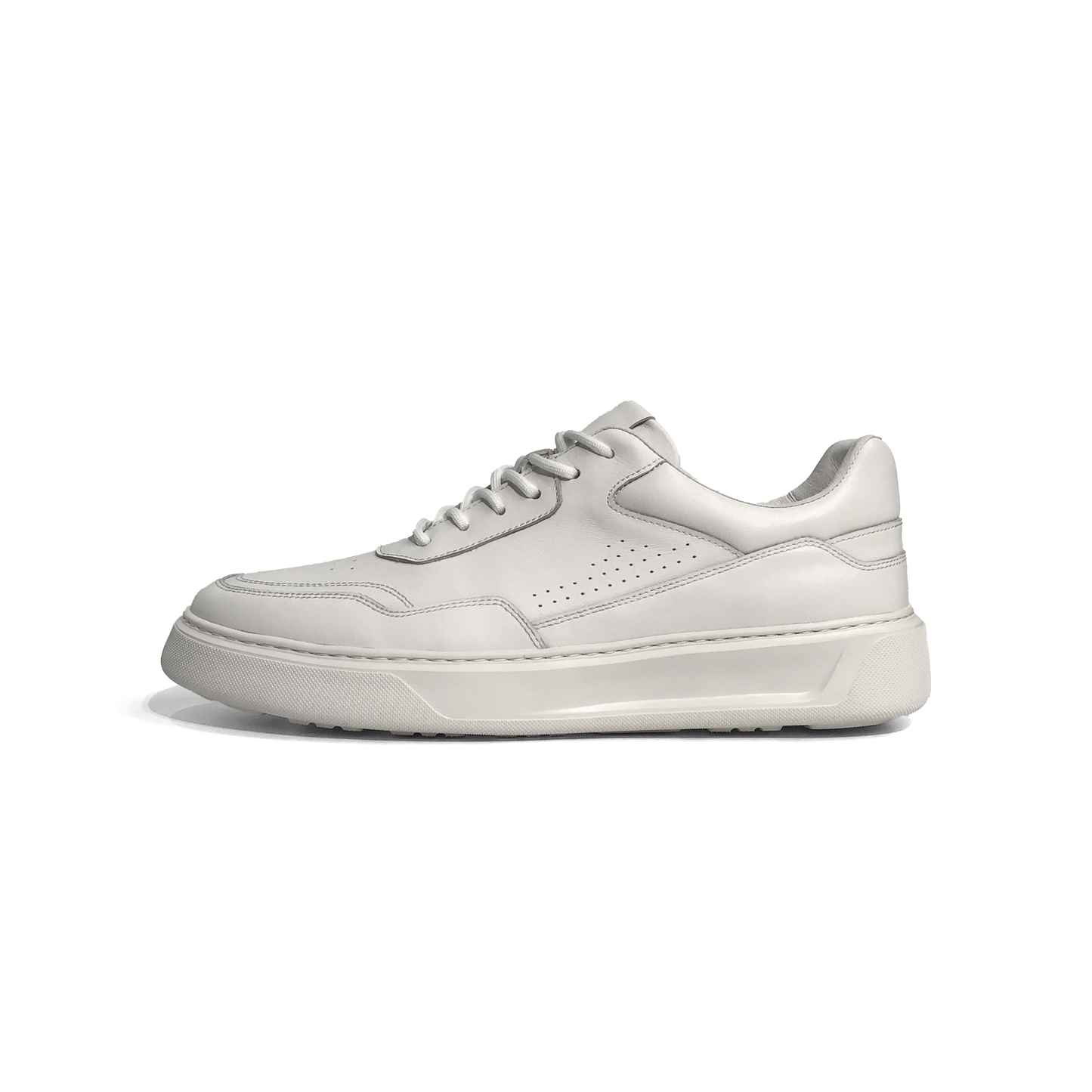 LAILE Smooth Full Grain Leather Platform Business Sneakers