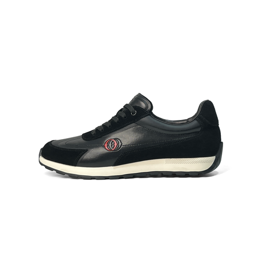 LAILE Dual Material Suede & Polished Leather Vintage Platform Trainers