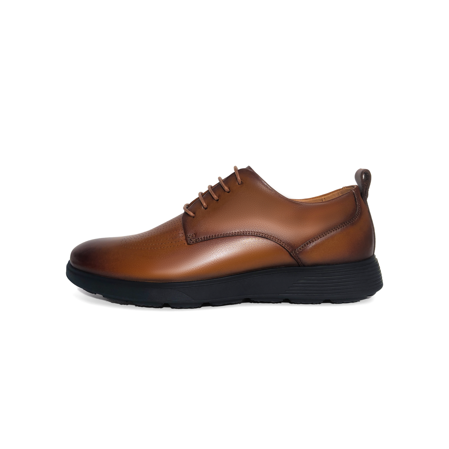 LAILE Polished Micro Perforated Plain Toe Oxford Trainers