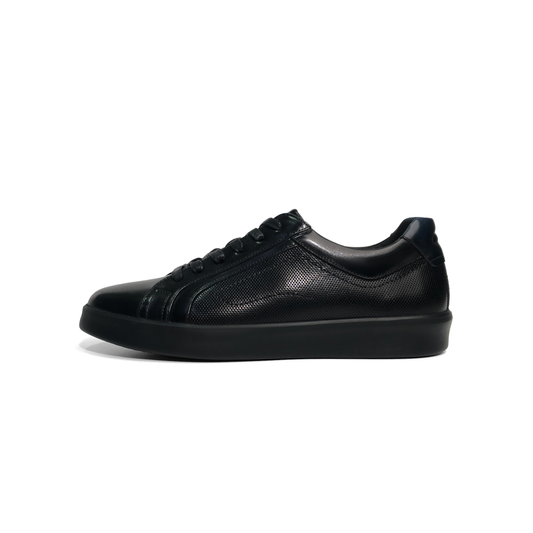 LAILE Mirror Polished Perforated Side Panel Platform Business Sneakers