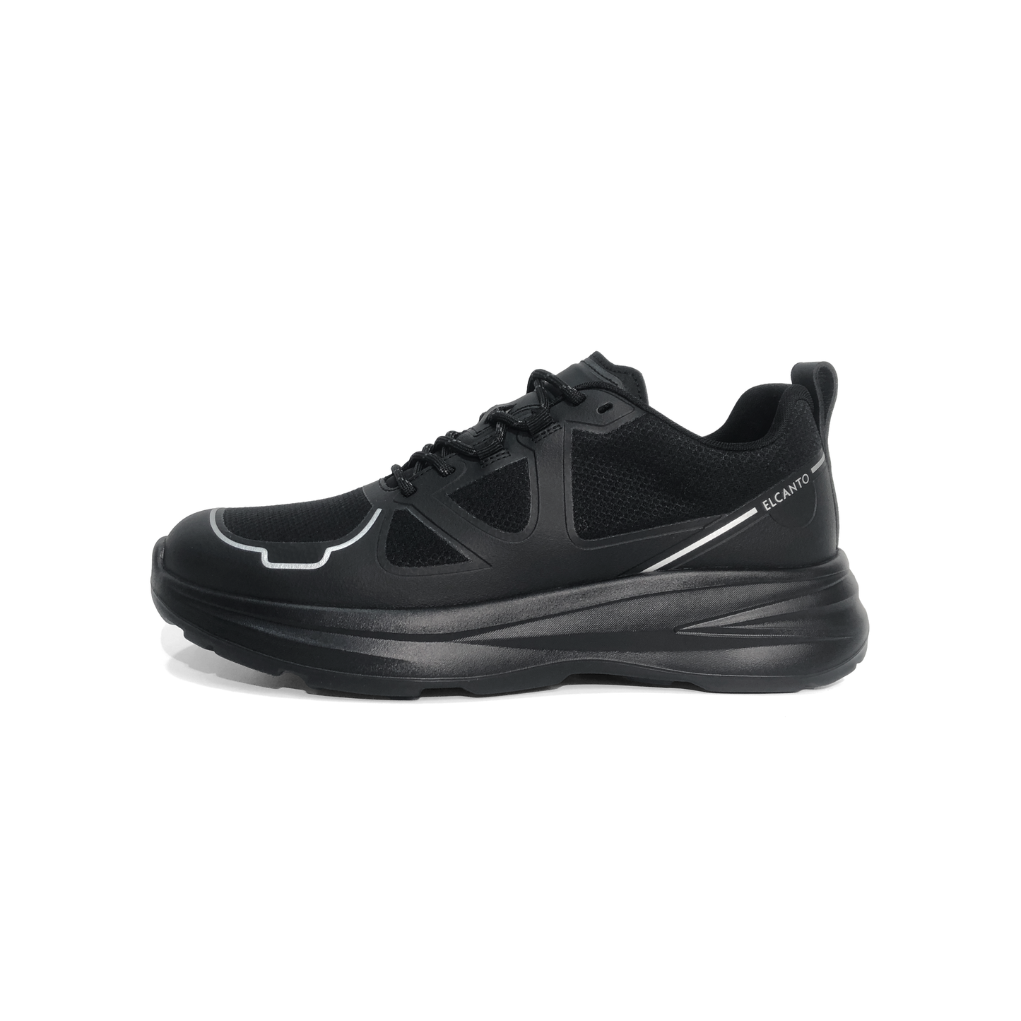 LAILE Breathable Knit Mesh Reflective Outline Platform Walking Trainers