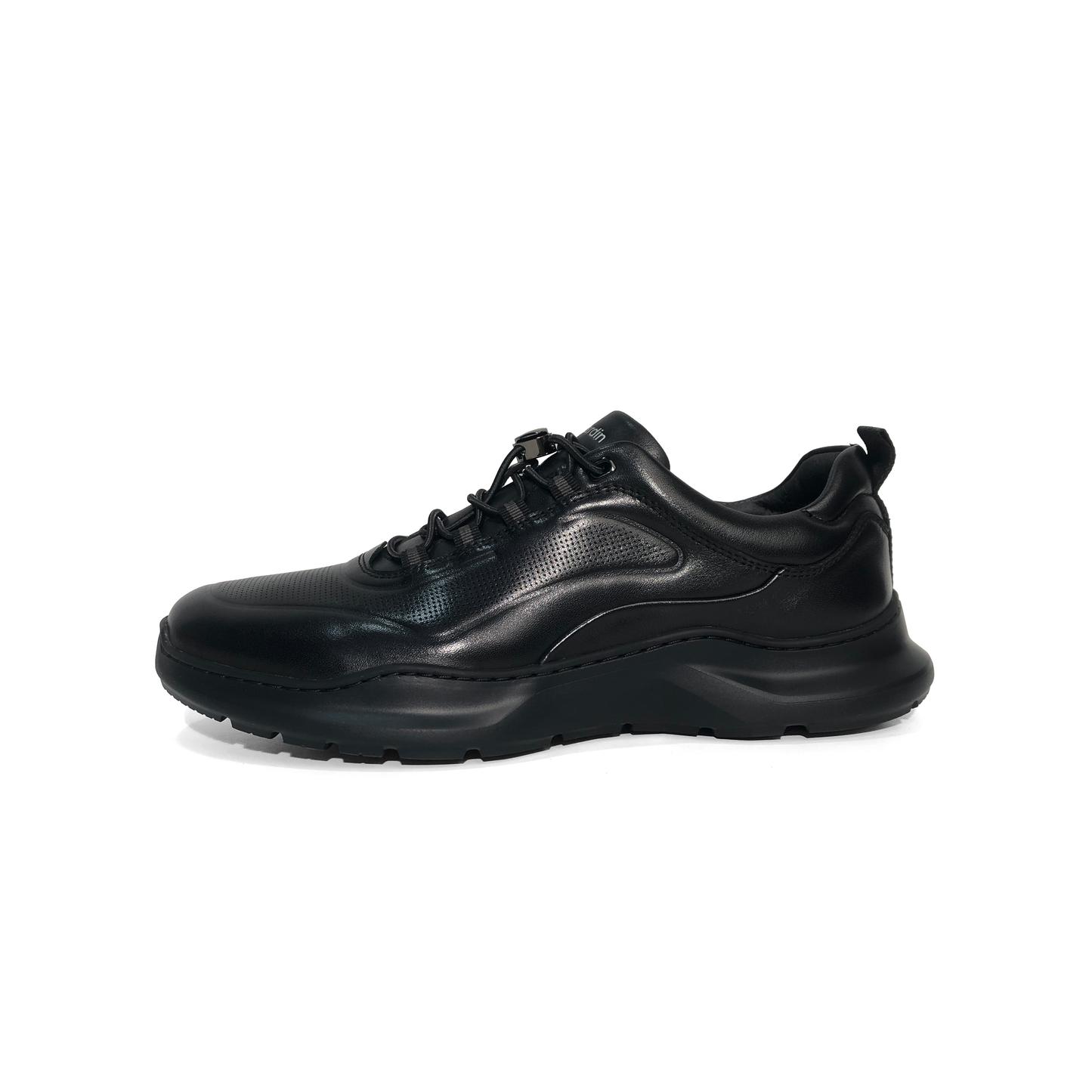 LAILE Polished Full Grain Perforated Auto Lace Walking Trainers
