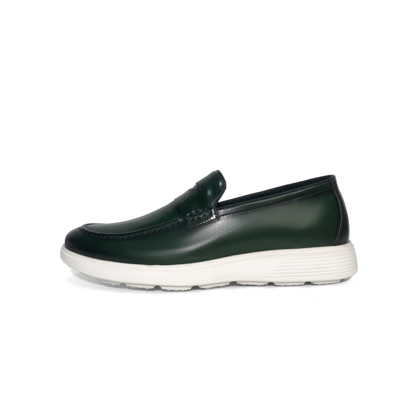 LAILE Gloss Burnished Penny Loafer Slip-On Trainers