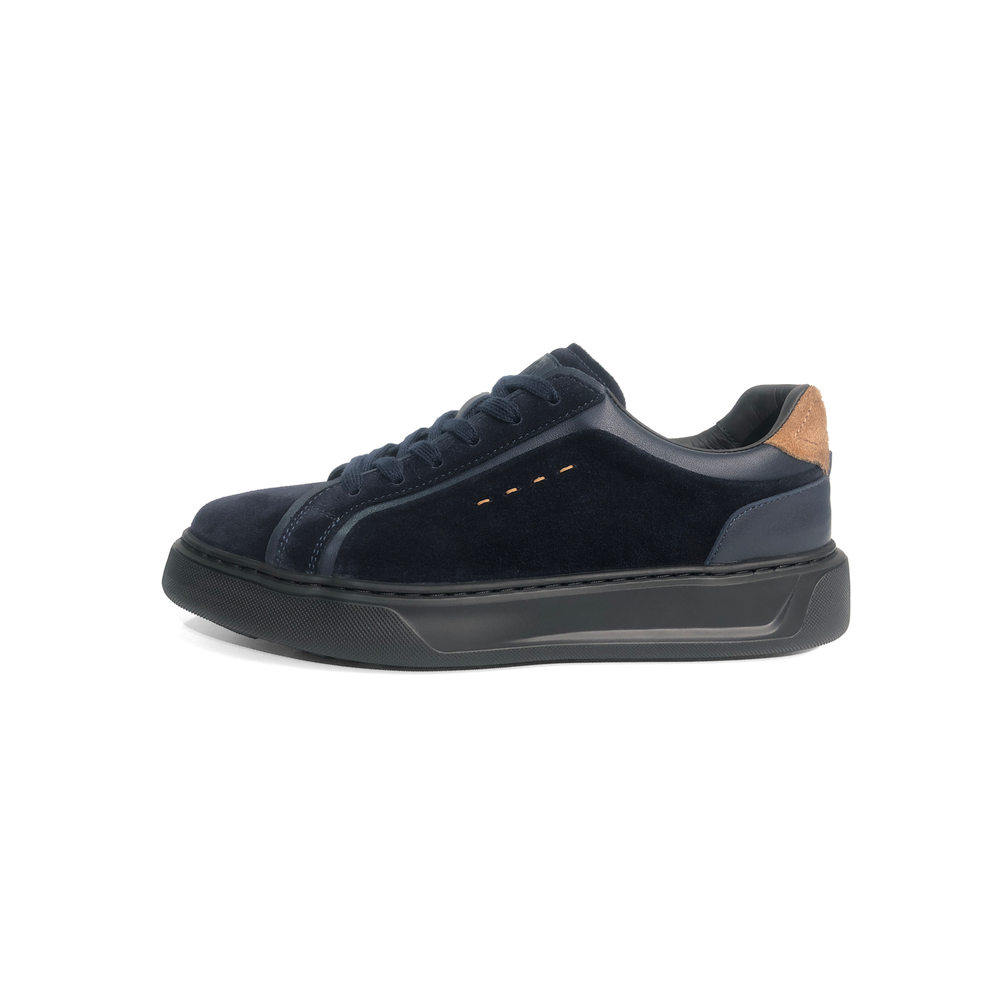 LAILE Polished Full Grain & Matte Nubuck Hybrid Platform Skate Sneakers