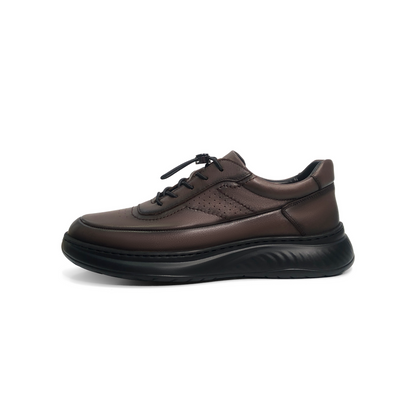 LAILE Breathable Punch Detail Leather Casual Shoes