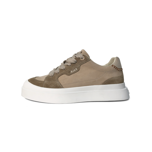 LAILE Dual Tone Nubuck Contrast Panel Platform Skate Sneakers