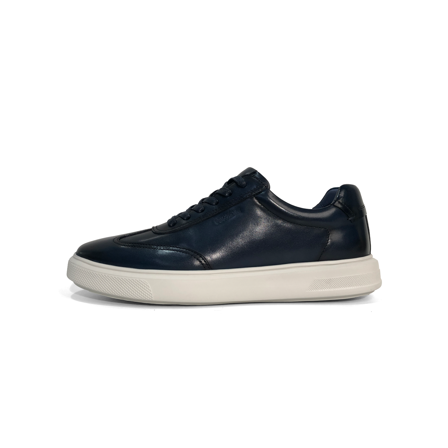 LAILE Burnished Full Grain Leather Low Platform Business Sneakers