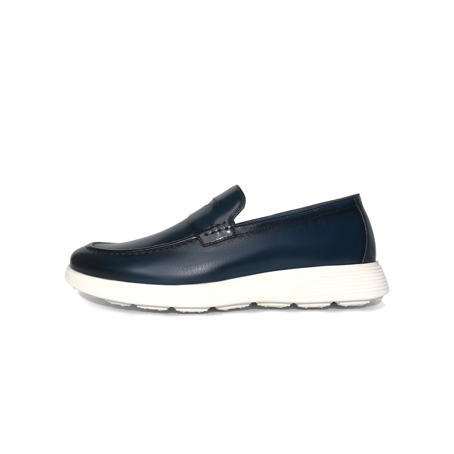 LAILE Gloss Burnished Penny Loafer Slip-On Trainers