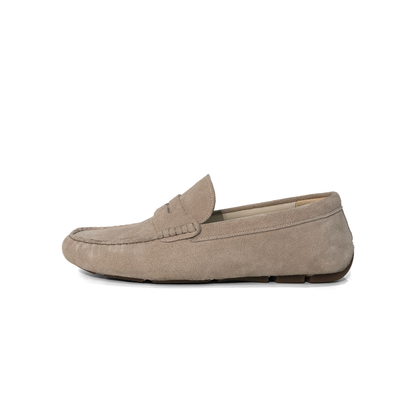LAILE Matte Nubuck Penny Moc Toe Slip-On Driving Loafers