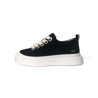 Laile Minimal Retro Suede Stacked Platform Sneaker 