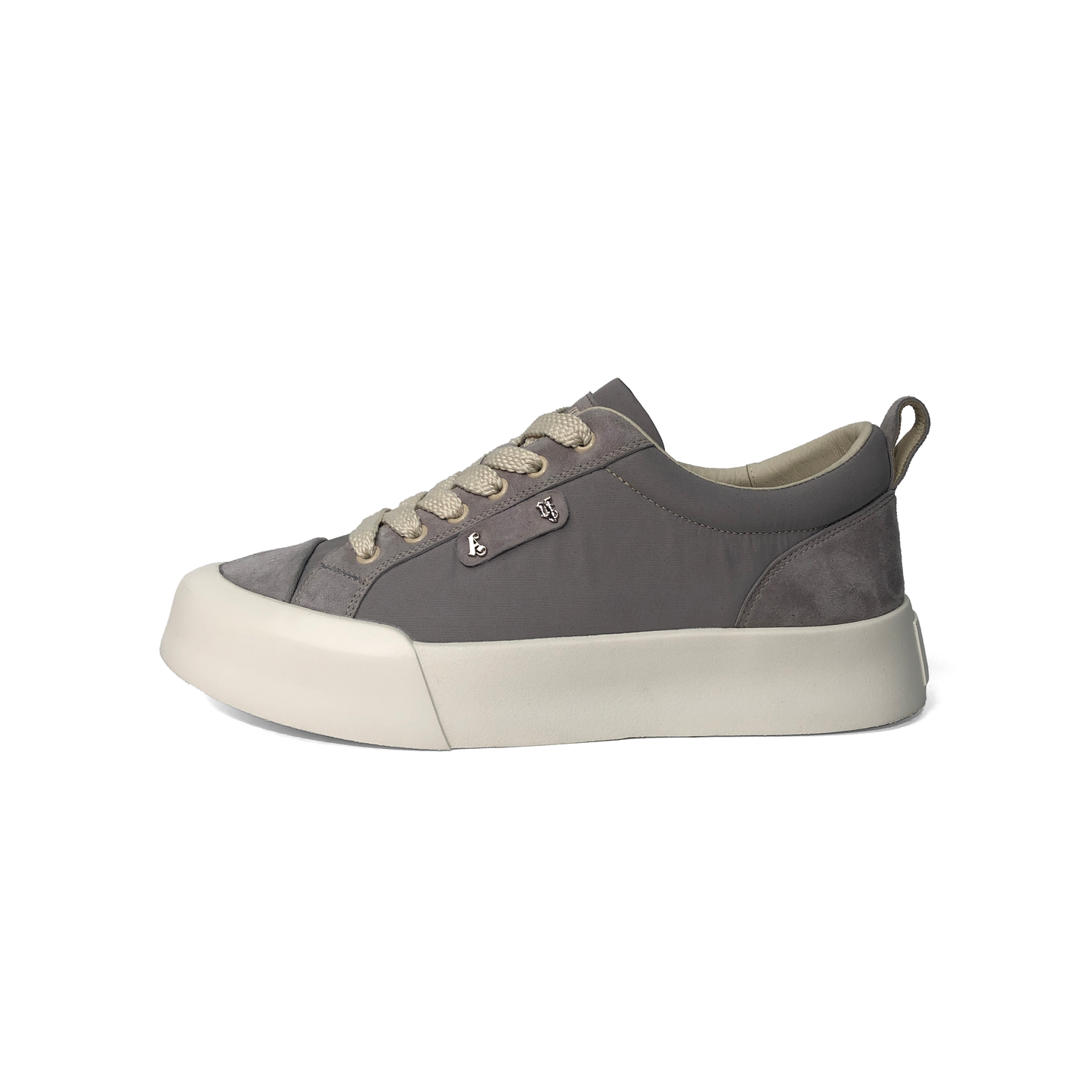 LAILE Hybrid Fabric Suede Toe Cap Platform Skate Sneakers