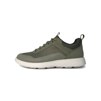 LAILE Grid Woven Mesh Hybrid Leather Low Platform Business Trainers