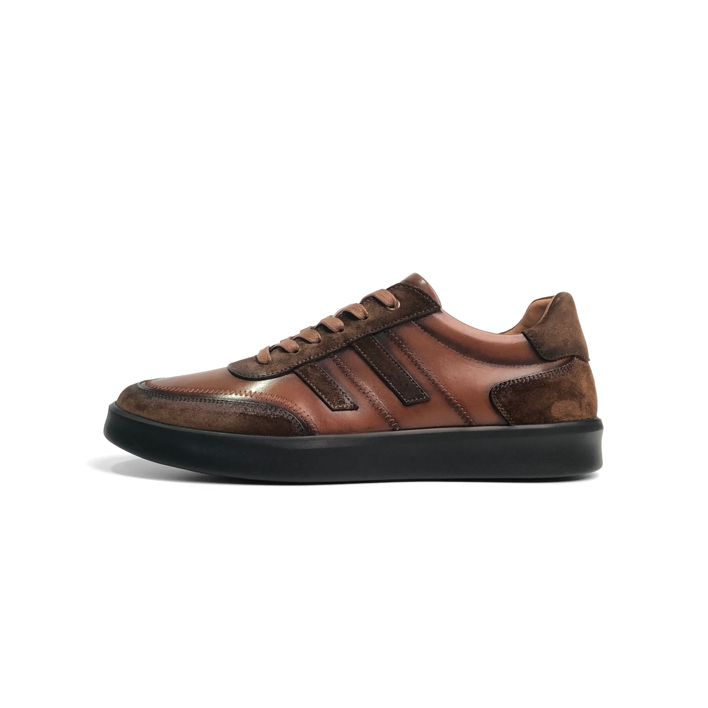 LAILE Contrast Dual Material Flat Thick Sole Business Casual Trainers