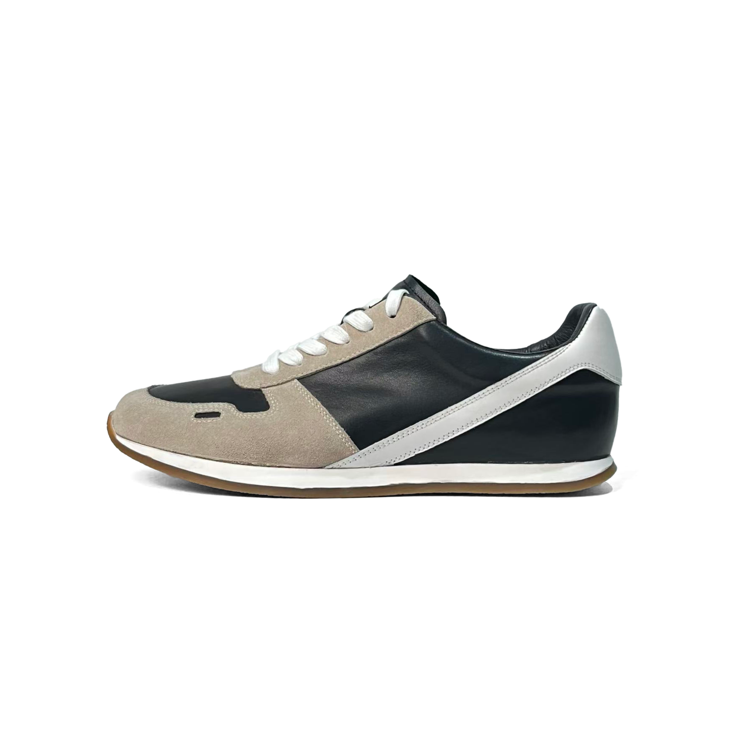 LAILE Tri-Tone Contrast Split Gum Sole Flat Retro Trainers