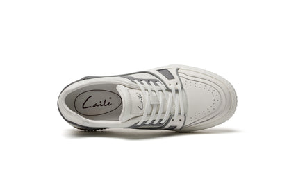 LAILE RetroCraft Leather Low-Top Sneakers for Men – Minimalist Design, Soft Comfort, Everyday Versatility