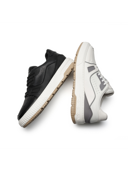 LAILE RetroCraft Leather Low-Top Sneakers for Men – Minimalist Design, Soft Comfort, Everyday Versatility