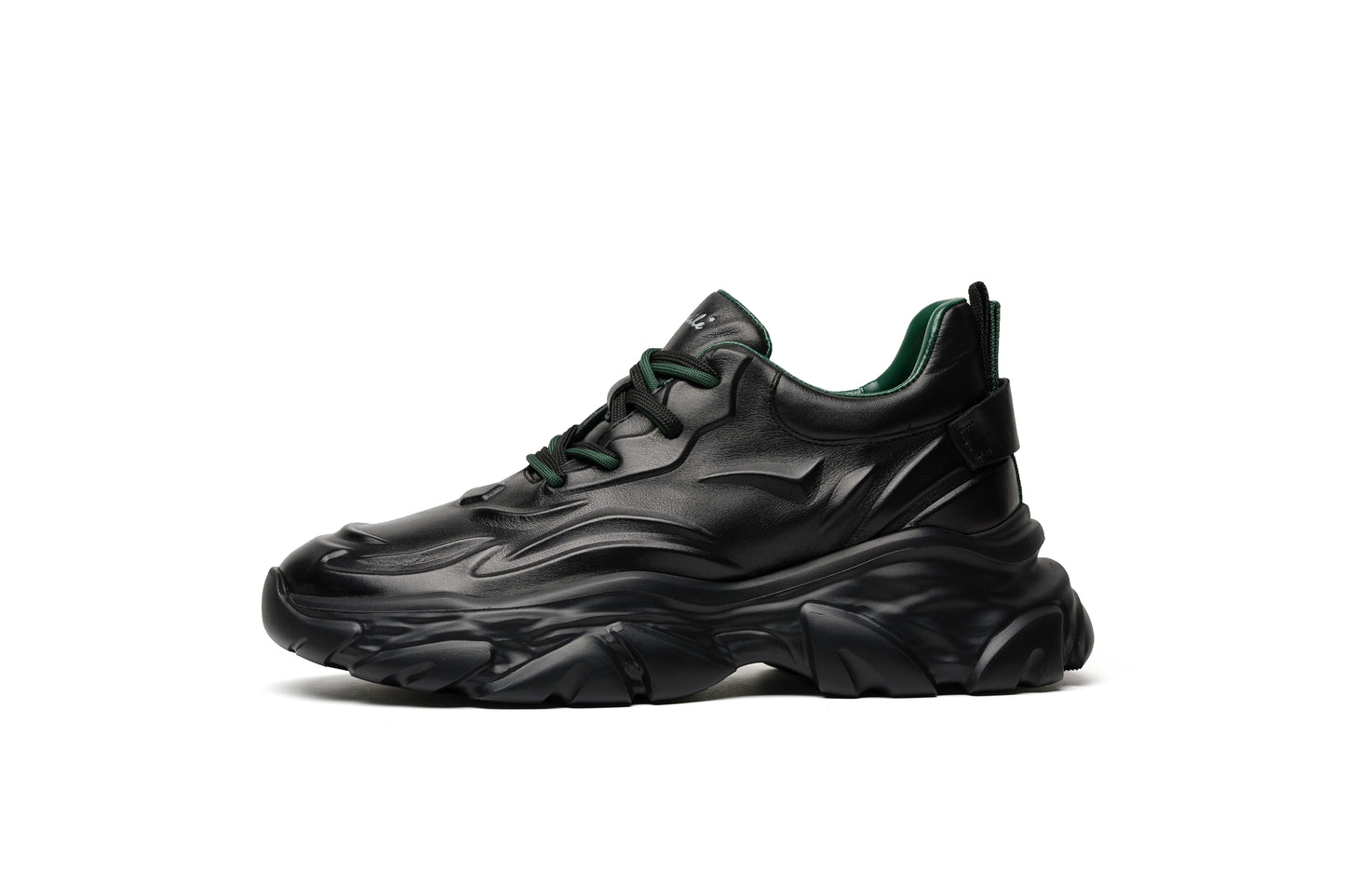 LAILE PhantomWave Leather Sneakers – Sculpted Sole, Futuristic Street Design