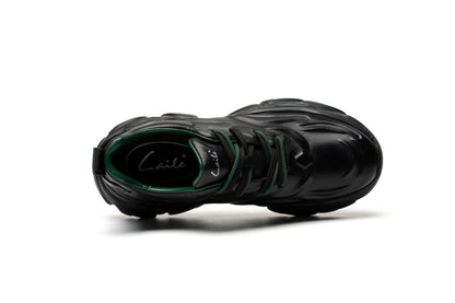 LAILE PhantomWave Leather Sneakers – Sculpted Sole, Futuristic Street Design