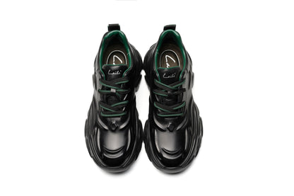 LAILE PhantomWave Leather Sneakers – Sculpted Sole, Futuristic Street Design