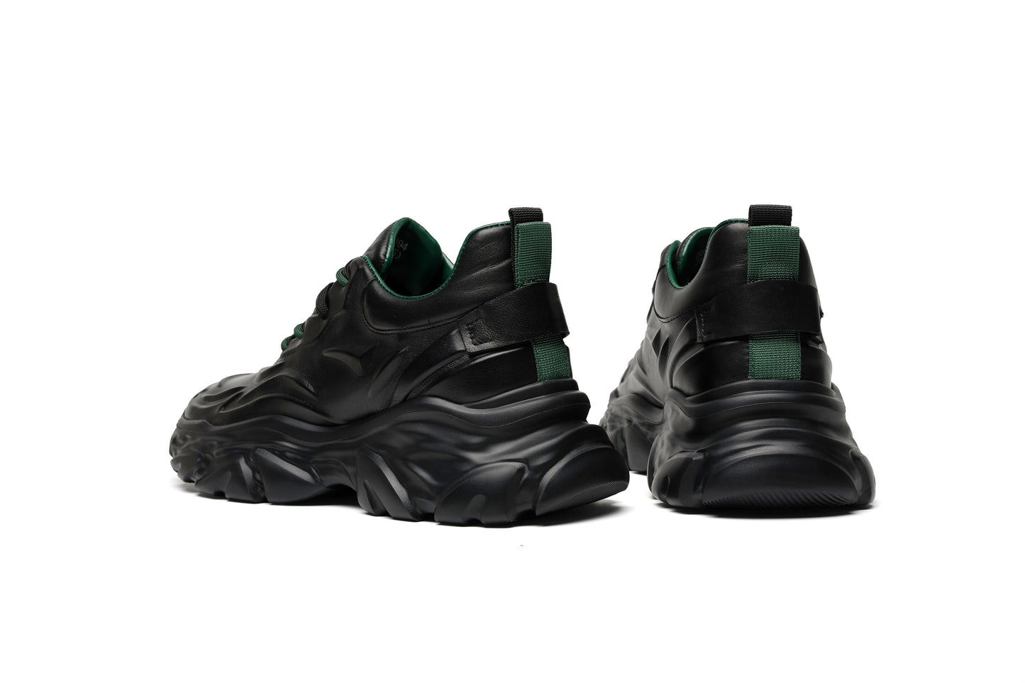 LAILE PhantomWave Leather Sneakers – Sculpted Sole, Futuristic Street Design