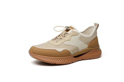 LAILE Men's Low-Top Casual Shoes - Made with Mesh Fabric and Top-Grain Cowhide, Breathable and Versatile