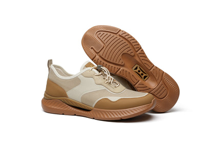 LAILE Men's Low-Top Casual Shoes - Made with Mesh Fabric and Top-Grain Cowhide, Breathable and Versatile