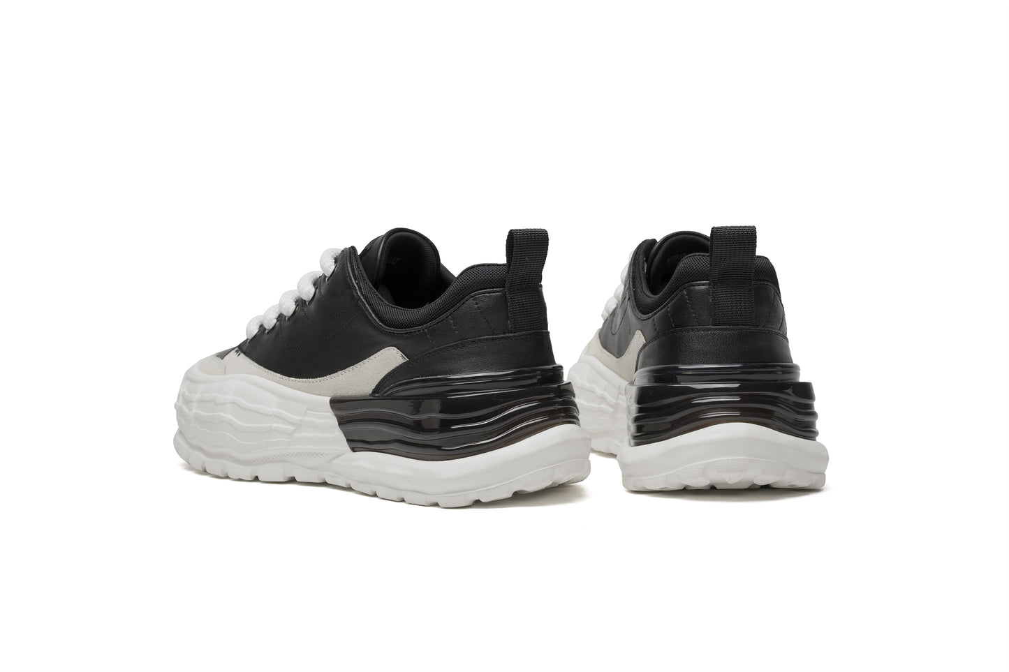 LAILE Urban Form Sneakers – Sculpted Sole, Monochrome Statement