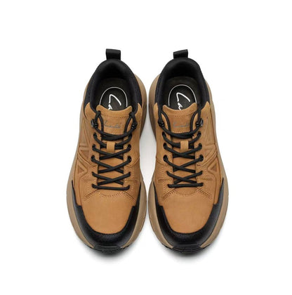 LAILE first layer cowhide thick sole height increase casual shoes men's