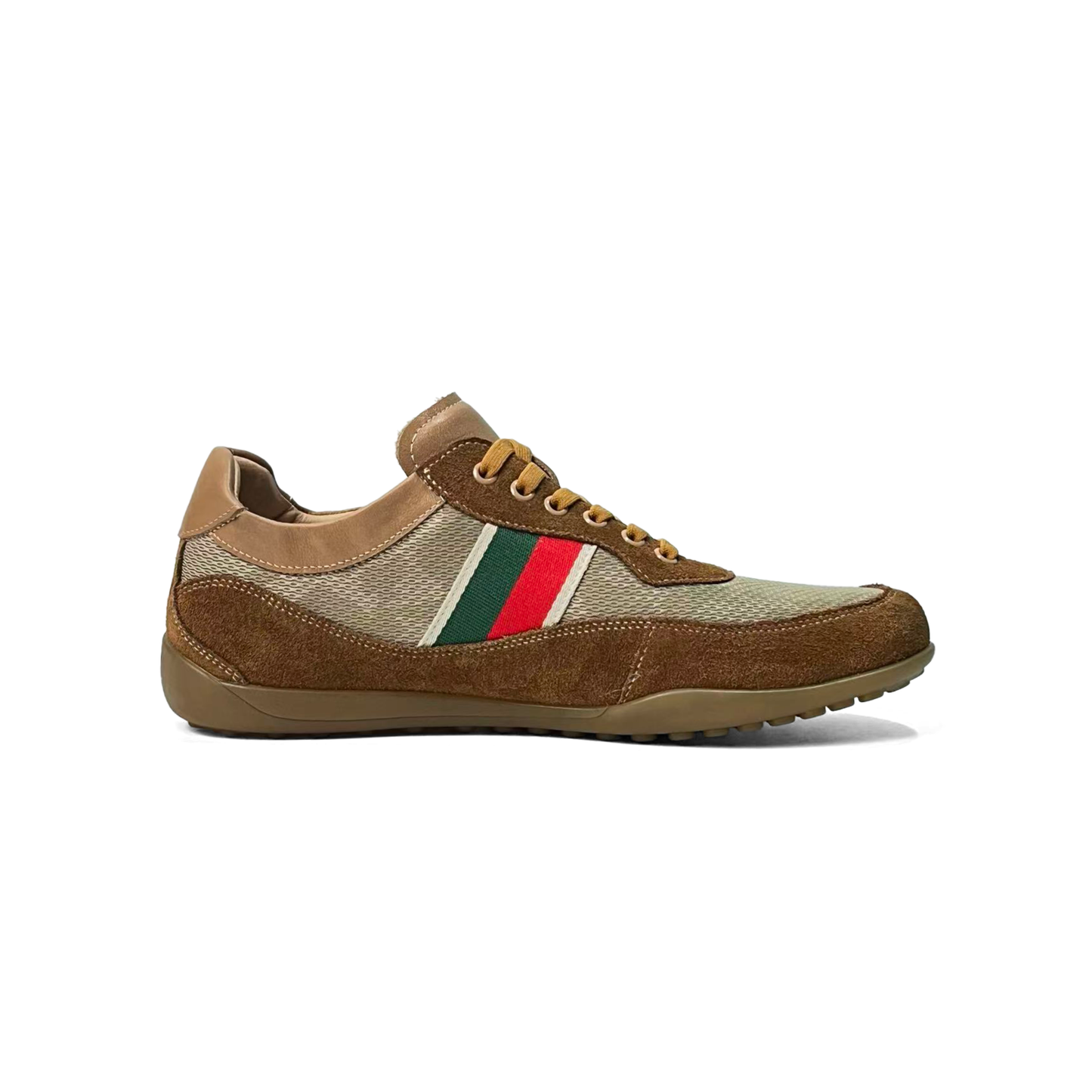 LAILE Mixed Canvas & Nubuck Vintage Gum Sole Trainers