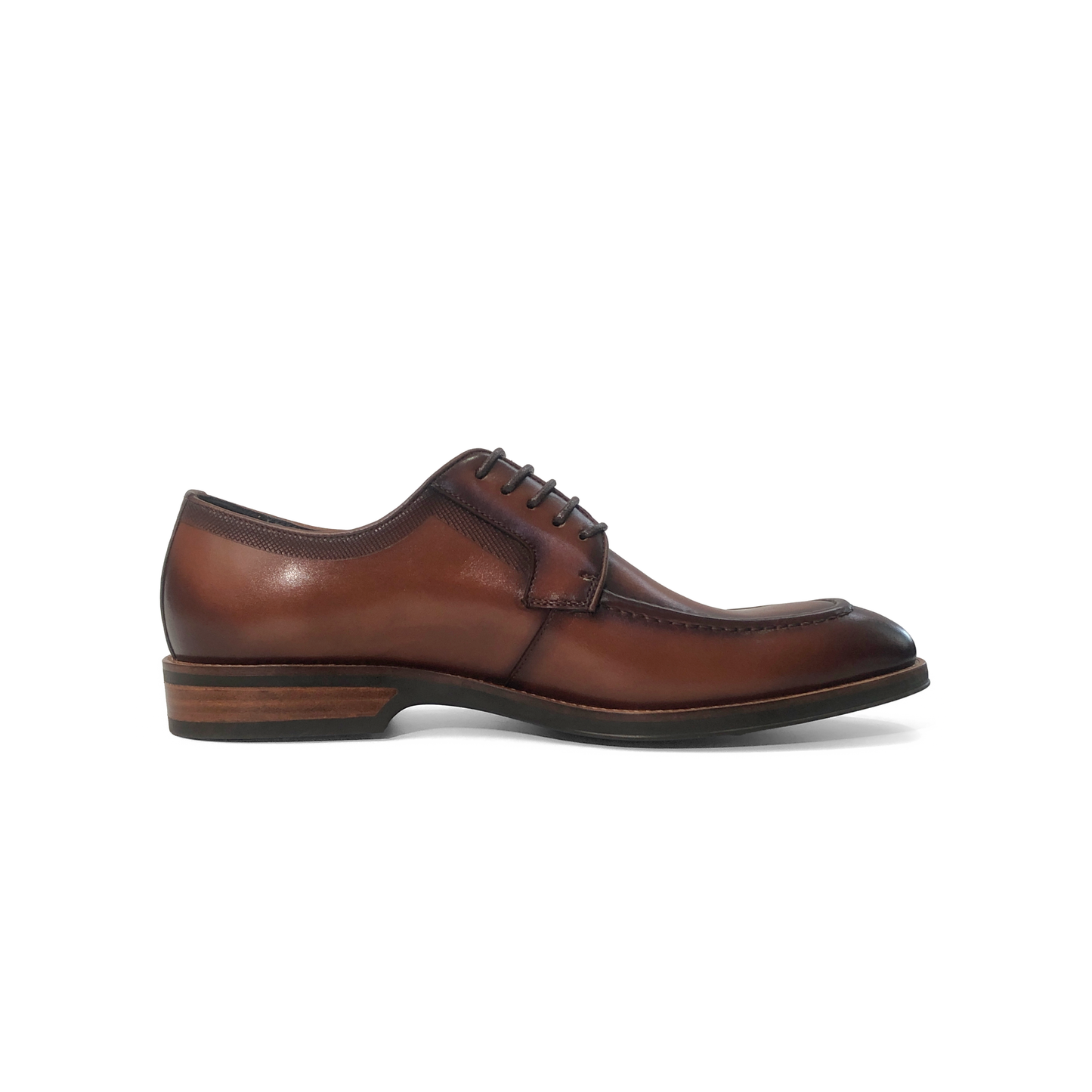 LAILE Gradient Antiqued Calfskin Four-Eye Lace-Up Derby Shoe