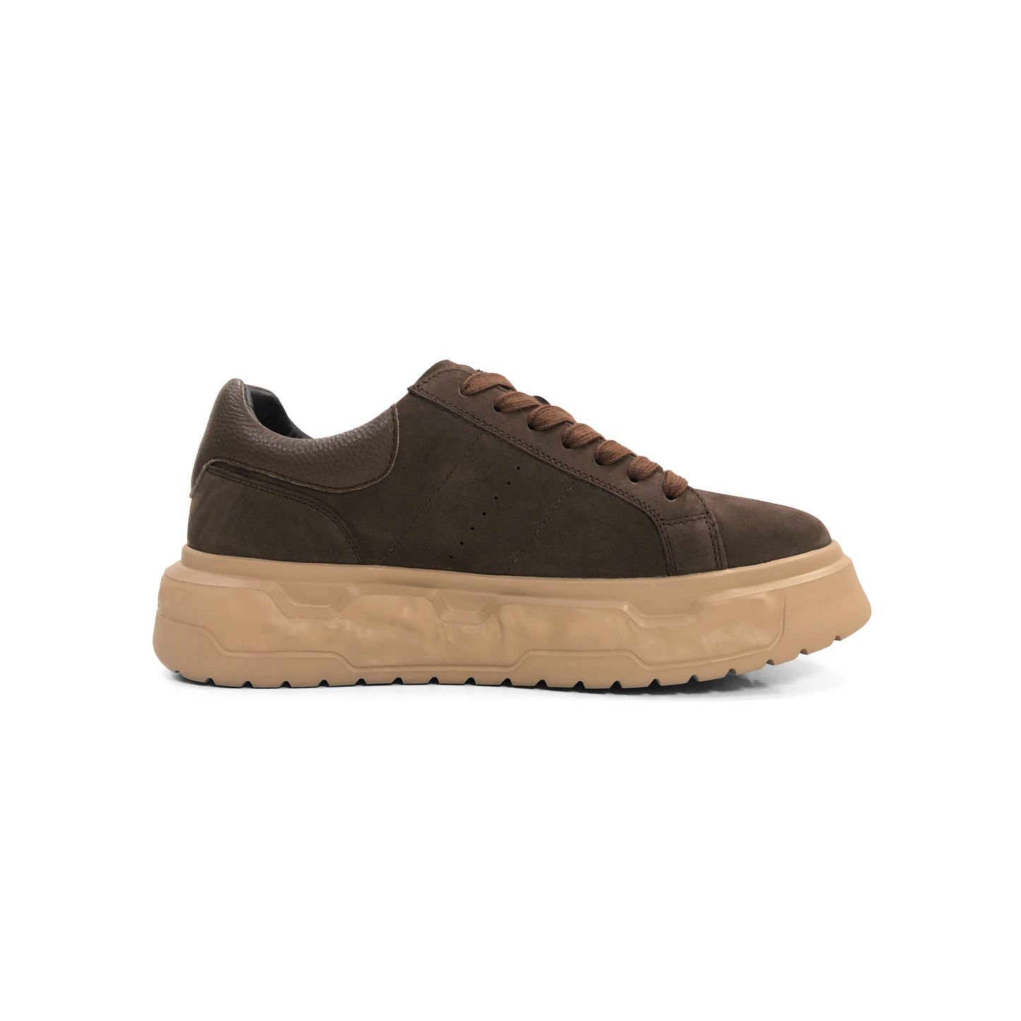 LAILE Full Grain Polished Leather Wavy Sculpted Platform Skate Sneakers