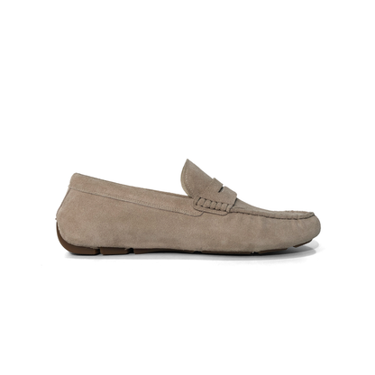 LAILE Matte Nubuck Penny Moc Toe Slip-On Driving Loafers