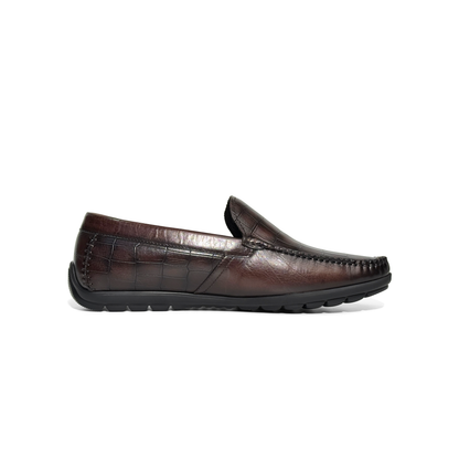 LAILE Full Grain Croc Print Leather Loafers