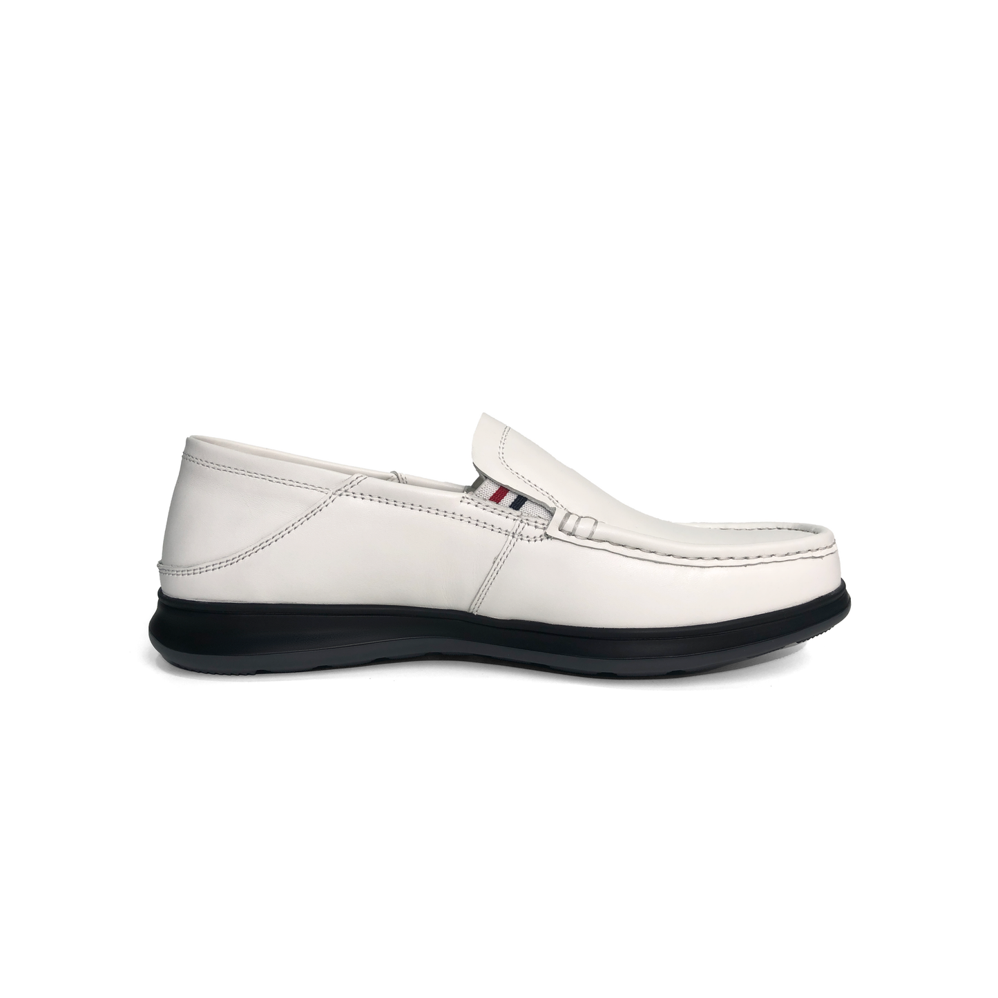LAILE High Gloss Smooth Leather Slip-On Moc Toe Loafers