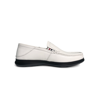 LAILE High Gloss Smooth Leather Slip-On Moc Toe Loafers