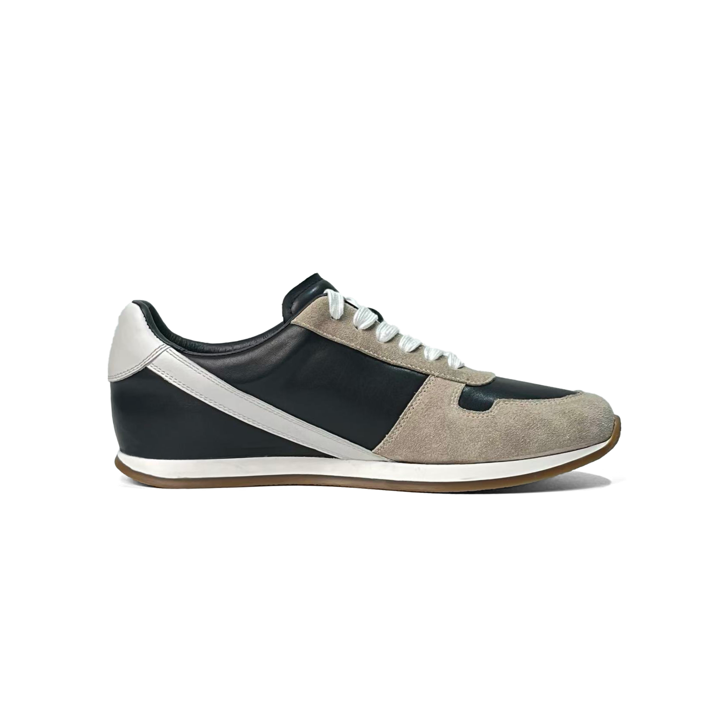 LAILE Tri-Tone Contrast Split Gum Sole Flat Retro Trainers