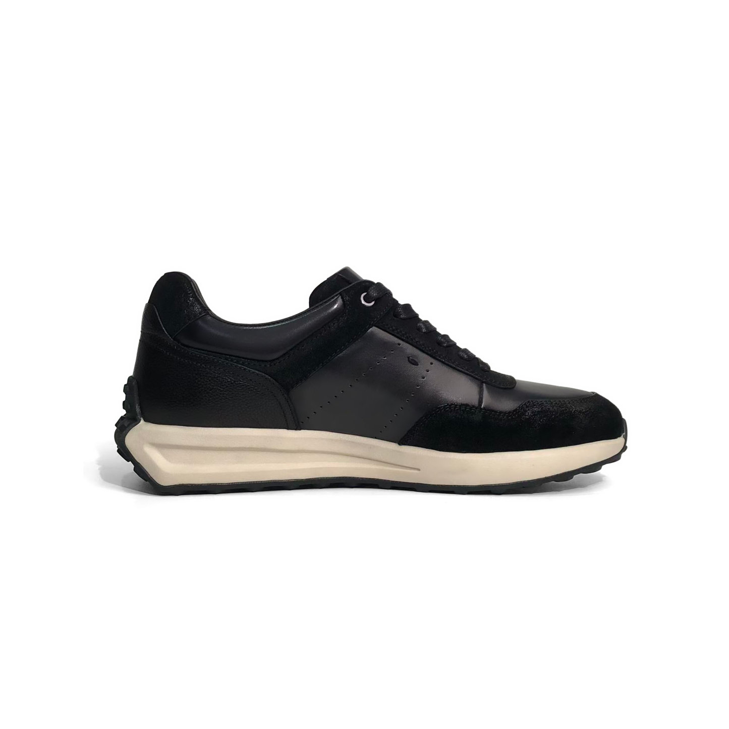 LAILE Hybrid Gloss Leather & Matte Nubuck Retro Runner Trainers
