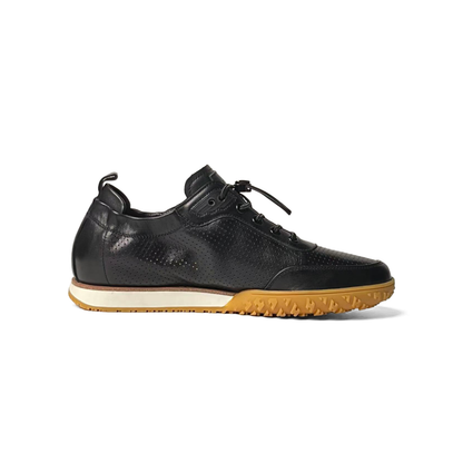 LAILE Full Micro Perforated Leather Toggle Quick Lace Retro Gum Sole Trainers