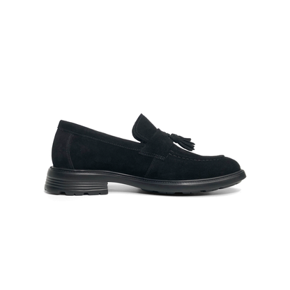 LAILE Matte Nubuck Tassel Penny Slip-On Loafers