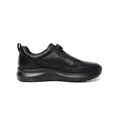 LAILE Full Grain Textured Leather Auto Toggle Elevated Business Trainers