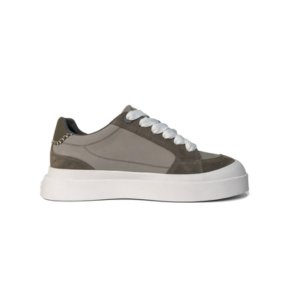 LAILE Dual Tone Nubuck Contrast Panel Platform Skate Sneakers