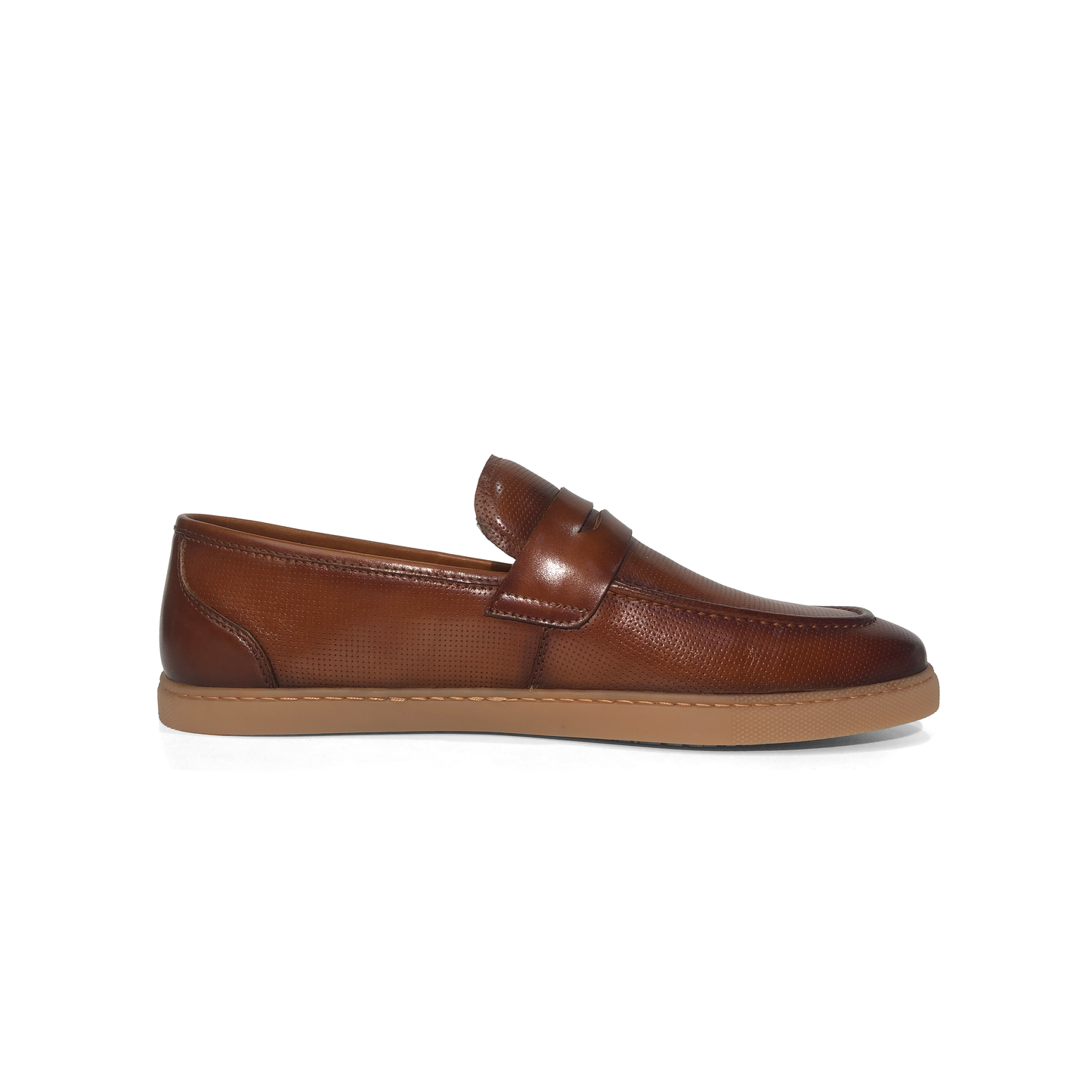 LAILE Micro Perforated Penny Moc Slip-On Loafers