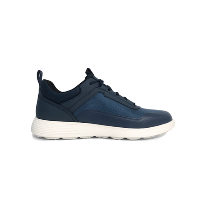 LAILE Grid Woven Mesh Hybrid Leather Low Platform Business Trainers