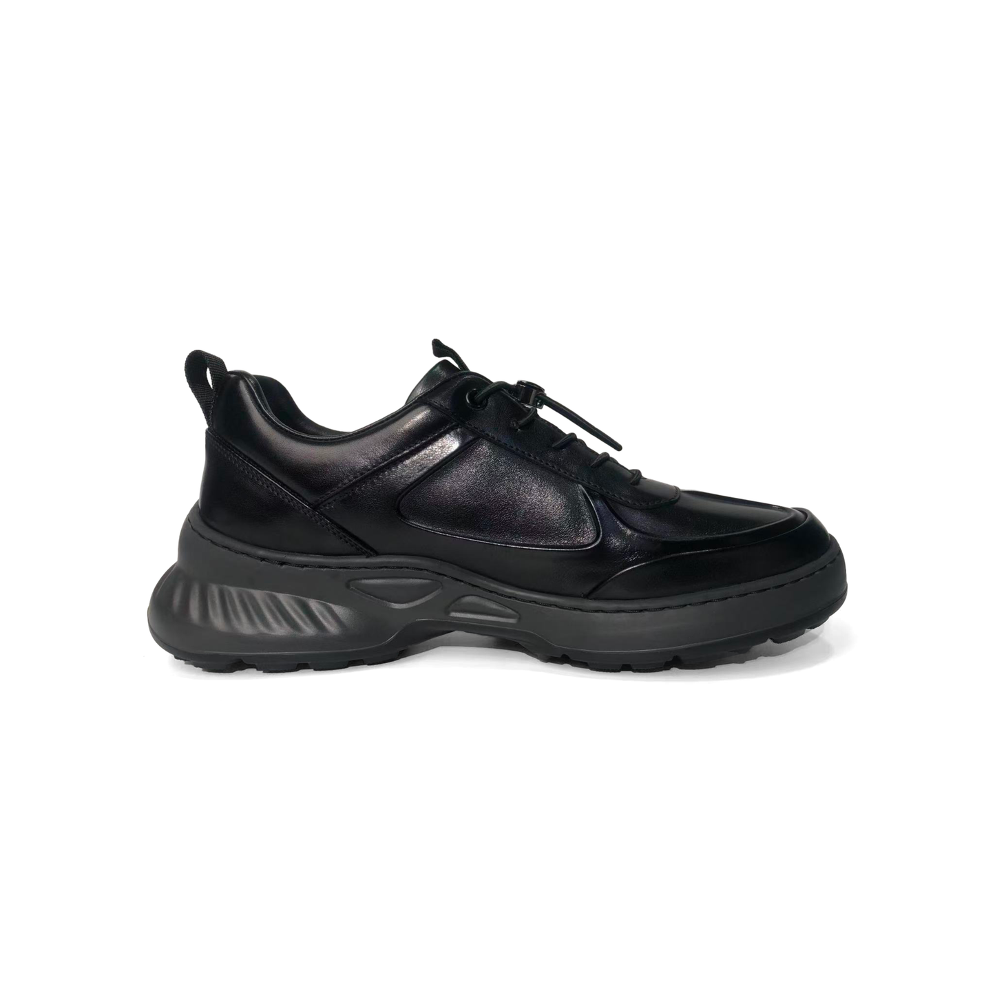 LAILE Polished Full Grain Leather Chunky Performance Sneakers