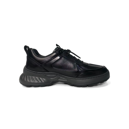 LAILE Polished Full Grain Leather Chunky Performance Sneakers