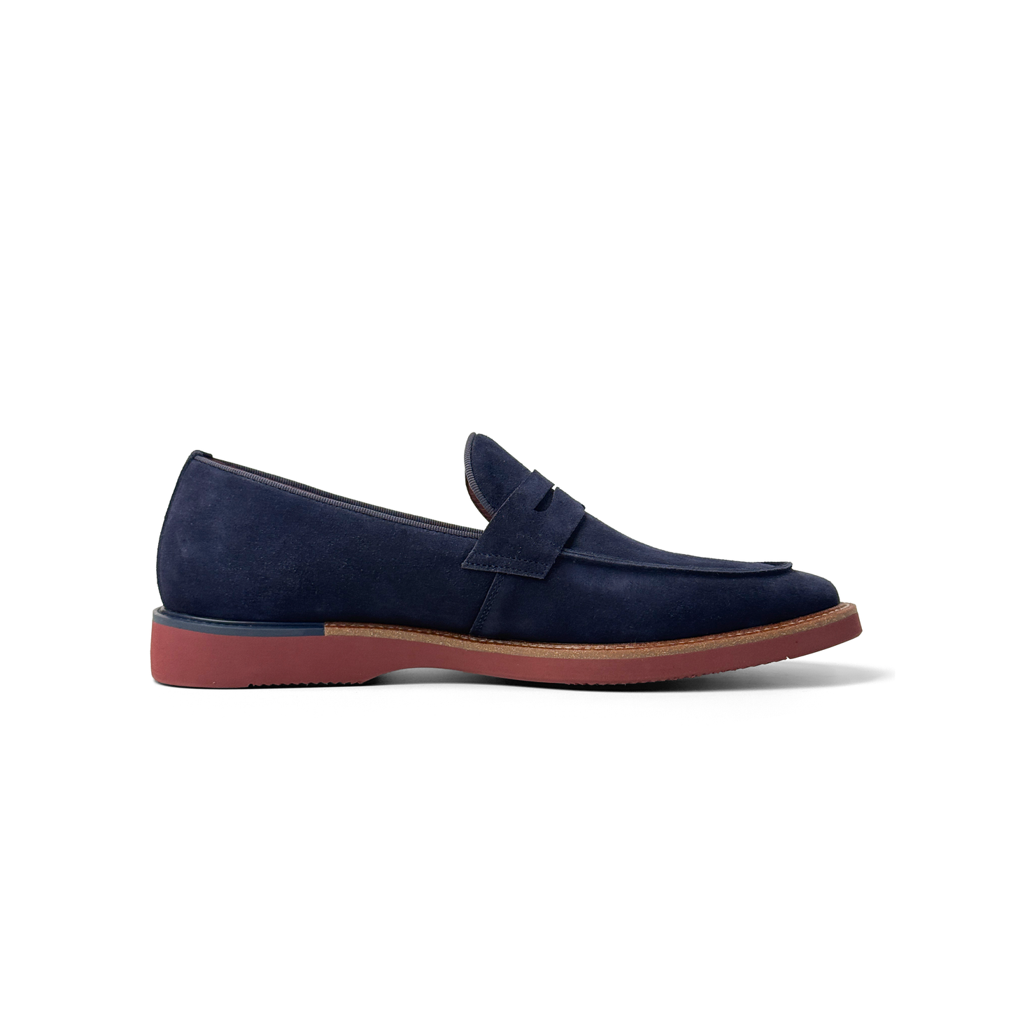 LAILE Matte Nubuck Suede Penny Slip-On Loafers