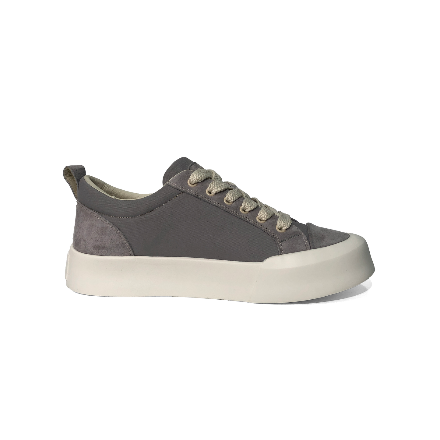 LAILE Hybrid Fabric Suede Toe Cap Platform Skate Sneakers